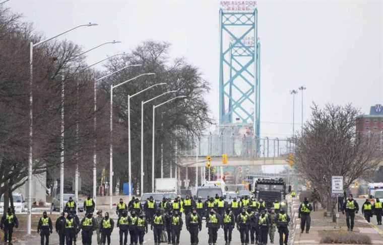 Windsor Police have regained control of the situation near the Ambassador Bridge