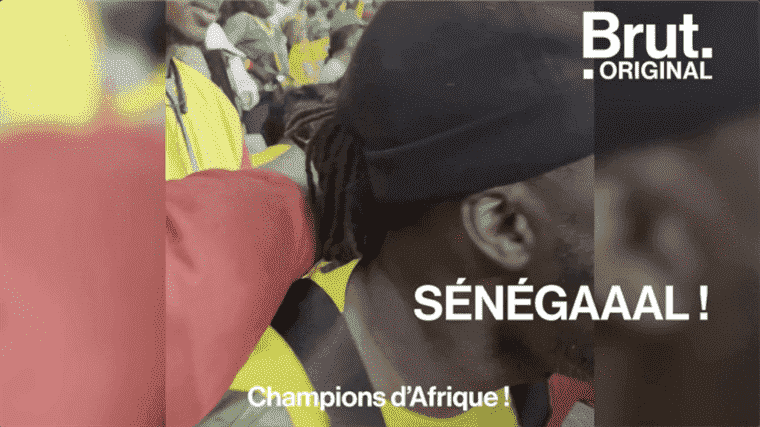 in the stands with the Senegalese supporters