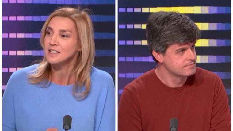 the 8:30 a.m. franceinfo of candidate Gaspard Koenig and LR spokesperson Agnès Evren