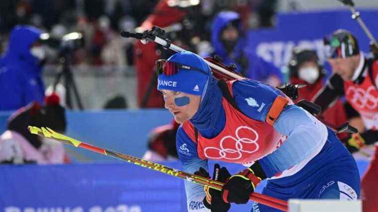 the French biathlon team wins silver in the relay