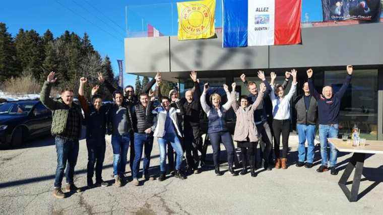 the party in Saint-Laurent-en-Grandvaux after the victory of Quentin Fillon-Maillet in biathlon