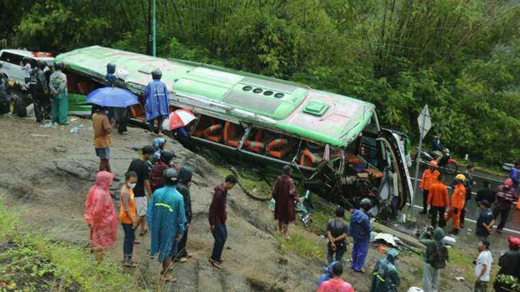 thirteen dead and dozens injured in a bus accident