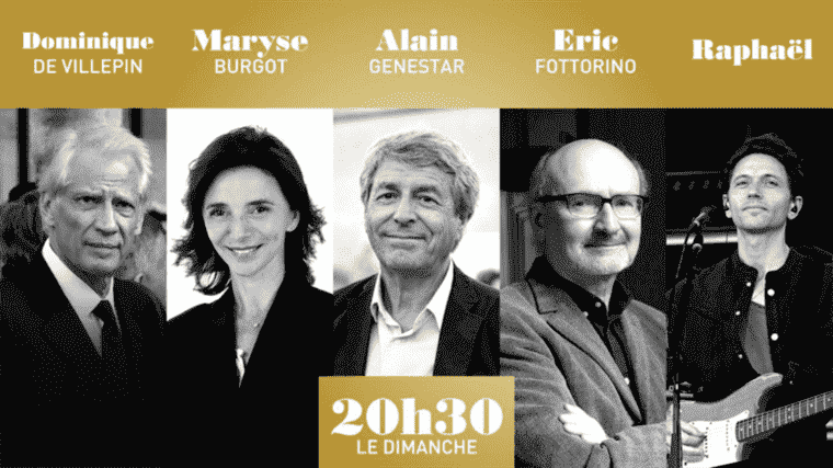 “8:30 p.m. on Sunday” with Dominique de Villepin, Maryse Burgot, Alain Genestar, Eric Fottorino and Raphaël – France 2 – March 13, 2022