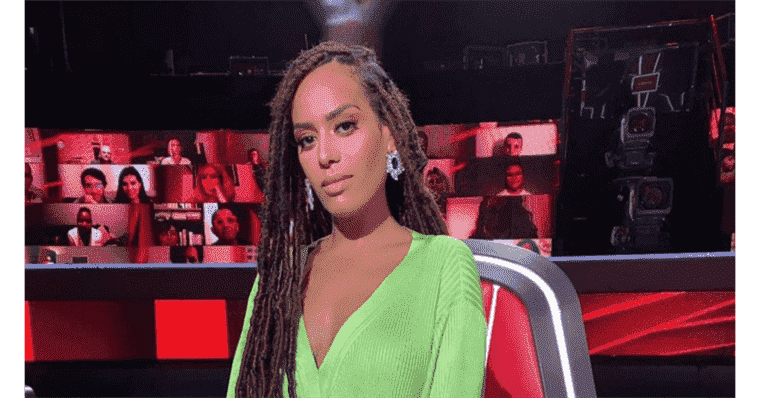 Amel Bent pregnant and cannon in a transparent dress on The Voice, Vitaa and her bewitched fans