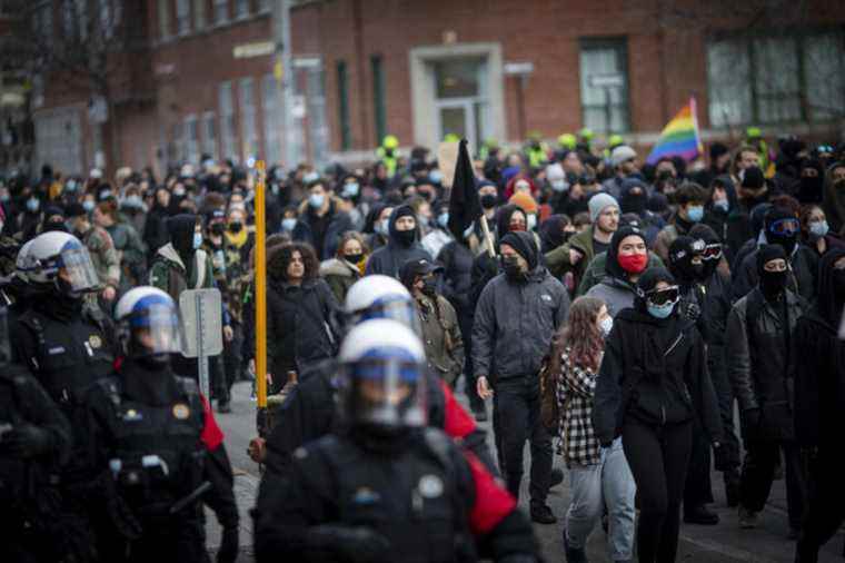 Demonstration against police brutality in Montreal