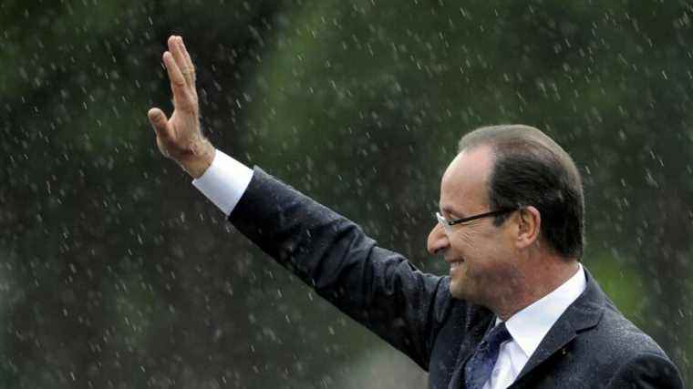 François Hollande, a character in the rain