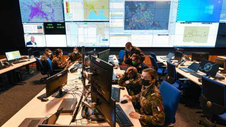 French soldiers scan the skies of Eastern Europe