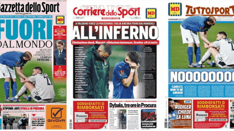 “In hell”, “out of the world” … The Italian press stunned after the elimination of the Nazionale