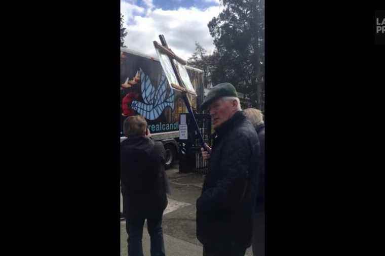 Ireland |  A truck rushes to the gate of the Russian Embassy