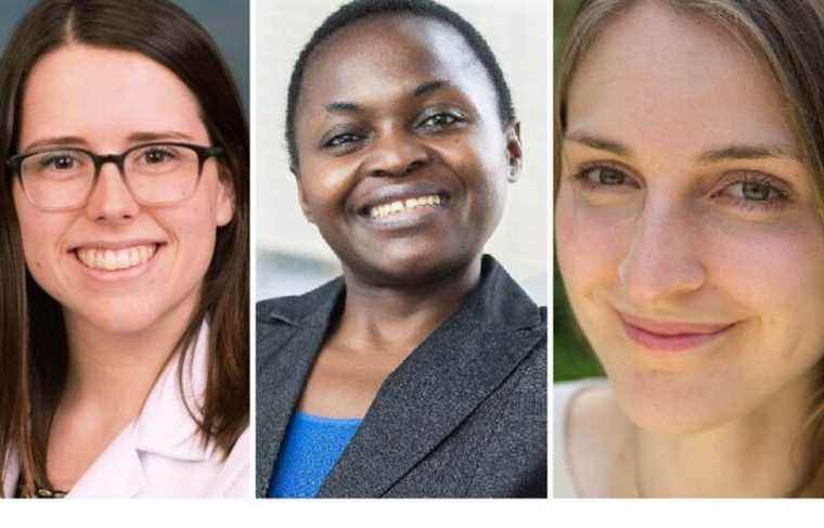 Portraits of three scholarship recipients from the new Fund for Women in Science at UQAM