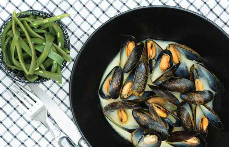 Recipe for mussels in wine and curry