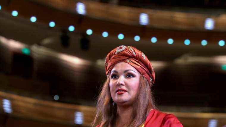 Russian soprano Anna Netrebko leaves the Met Opera in New York