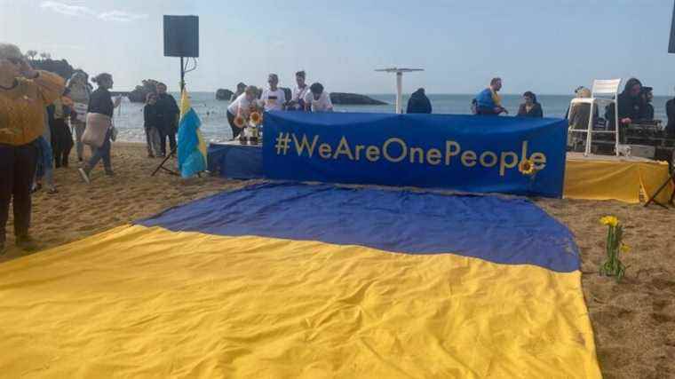 Several hundred people gathered in Biarritz for peace in Ukraine