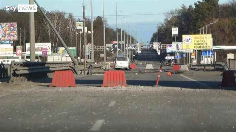 Sky News journalists targeted by heavy gunfire on a road near Kiev