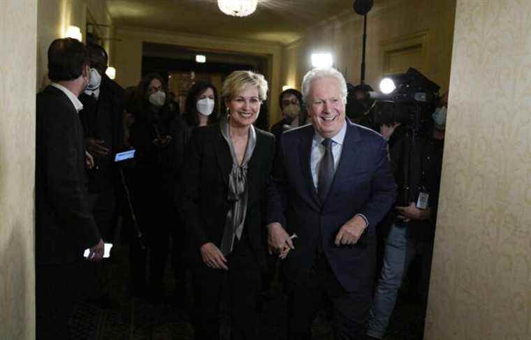 Tasha Kheiriddin lines up behind Charest, who is about to launch