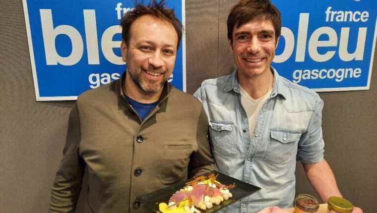 The Landes chef Florent Carle cooks pork from Maison Berthon in Hagetmau