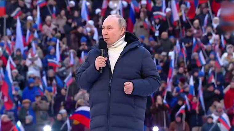 Vladimir Putin’s show in a stadium in Moscow