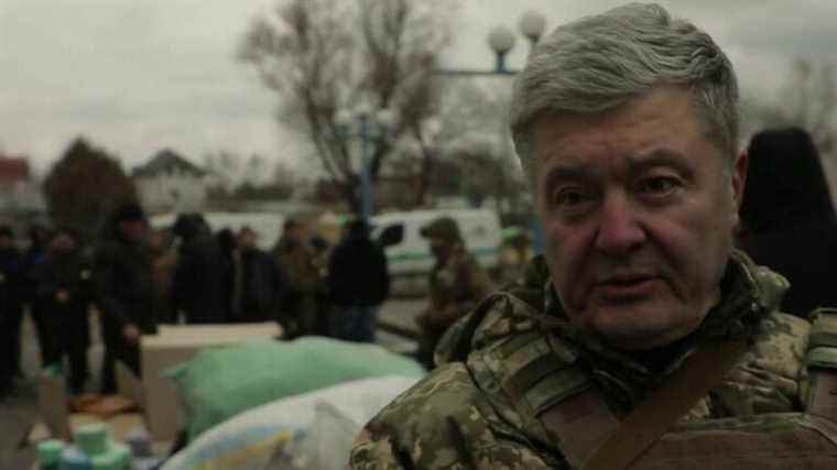 ex-president Petro Poroshenko on the front line