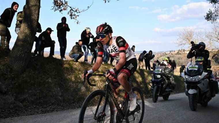 the intractable Tadej Pogacar crushes the competition and wins the Strade Bianche alone