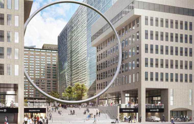 A gigantic ring by Claude Cormier will overlook the Place Ville Marie esplanade