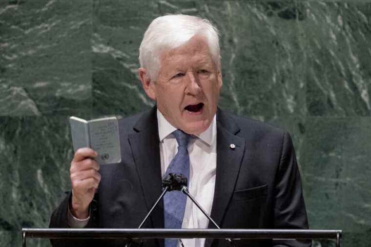 Canadian Ambassador to the United Nations |  Bob Rae sharply condemns the right of veto in the Security Council at the UN