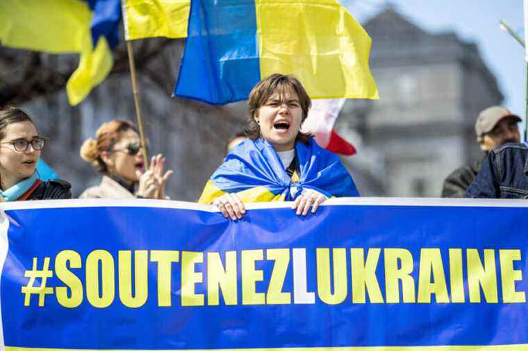 Demonstration in Montreal in support of Ukraine