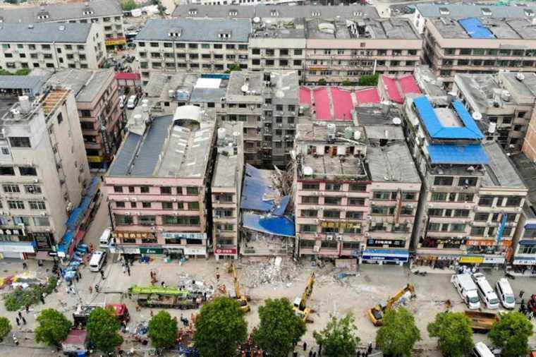 Dozens missing in building collapse in China