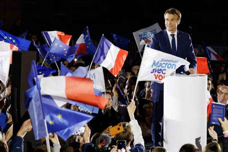 Emmanuel Macron arrested by opponents during a rally