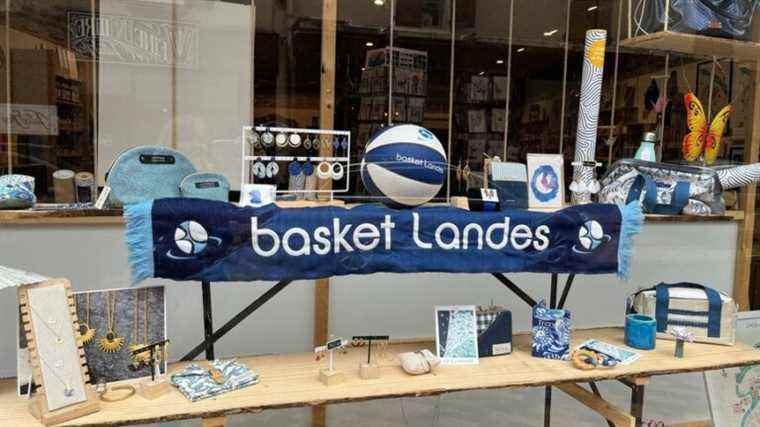 IN IMAGES, IN PICTURES.  The shop windows of Mont-de-Marsan in the colors of Basket Landes