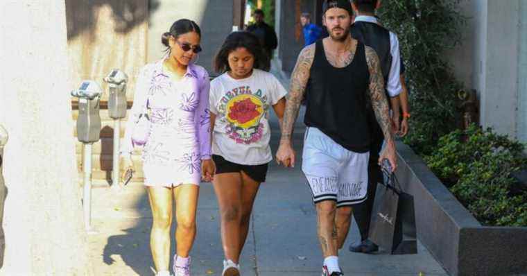 M. Pokora, Christina Milian and Violet Hand in Hand: Family Shopping in Los Angeles