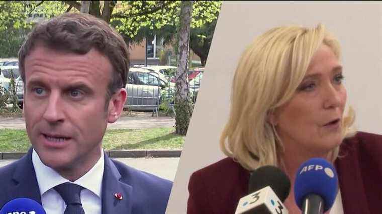 Marine Le Pen and Emmanuel Macron attack each other from a distance