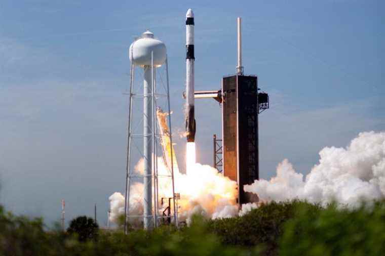 Members of a private mission leave the International Space Station