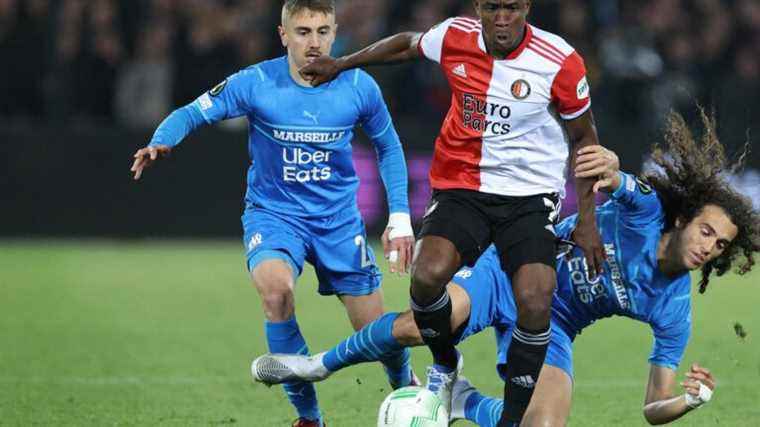 OM lose at Feyenoord Rotterdam and will have to make up for a one-goal deficit in the second leg of the semi-finals