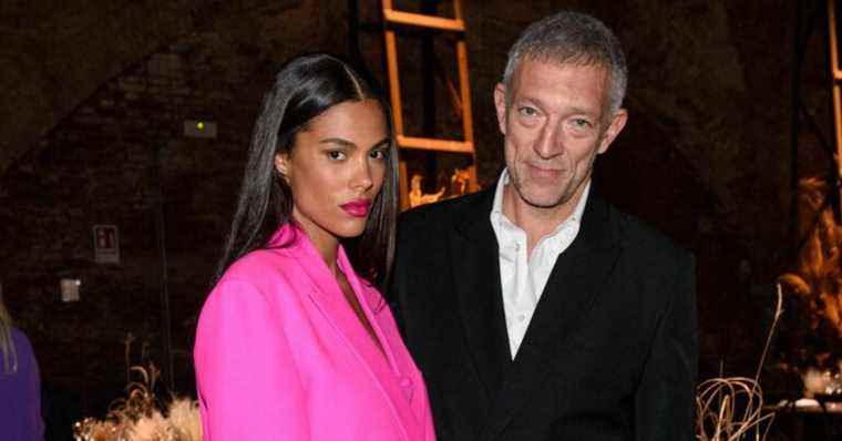 Tina Kunakey and Vincent Cassel, stylish lovers at the Valentino dinner for the Venice Biennale