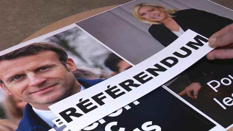 what use do Emmanuel Macron and Marine Le Pen plan to make of the referendum?