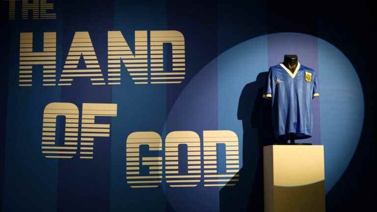 A shirt worn by Maradona against England at the 1986 World Cup sold for nearly 9 million euros, a record