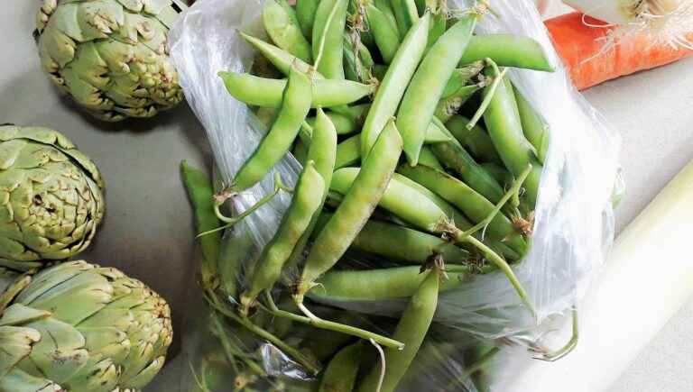 Artichokes and peas