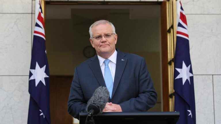 Conservative Prime Minister Scott Morrison admits defeat in the legislative elections