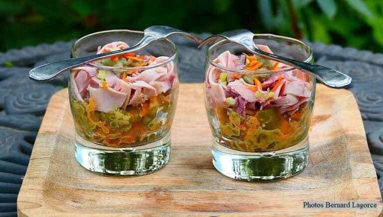 DUO HAM/JARDINIERE in a VERRINE after our meeting with the FINES BOUCHES RIENT de NEUVIC