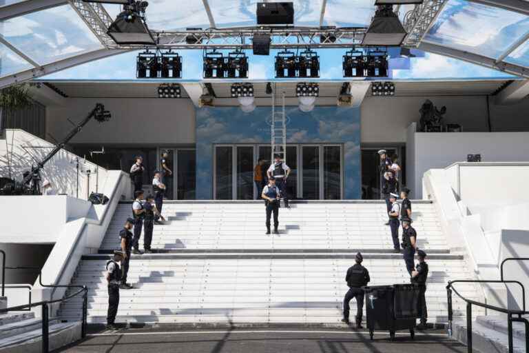 Final preparations before the start of the 75th Cannes Film Festival