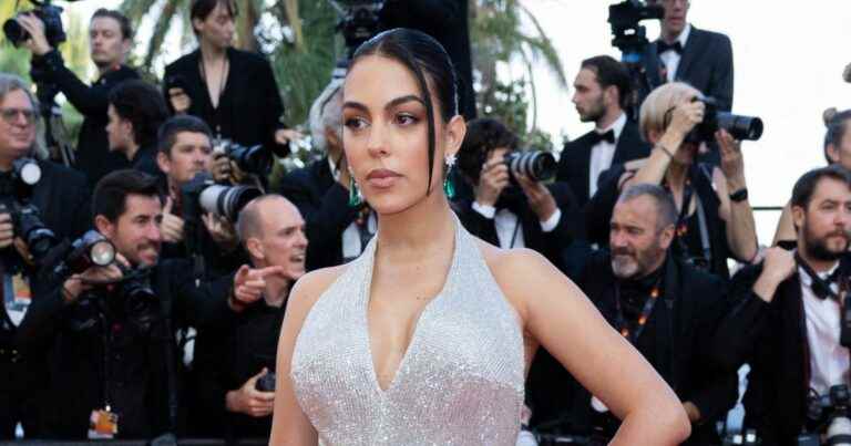 Georgina Rodriguez in Cannes: plunging neckline and ultra-split dress for Cristiano Ronaldo’s darling