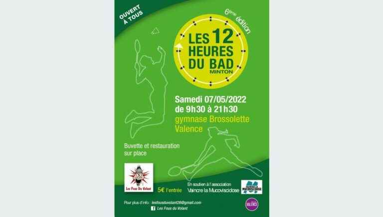 “Les 12h du Bad” on Saturday May 7 in Valence