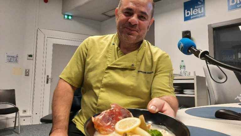 Scallops with asparagus tips with the Landes chef François Castets from Saint-Pierre-du-Mont