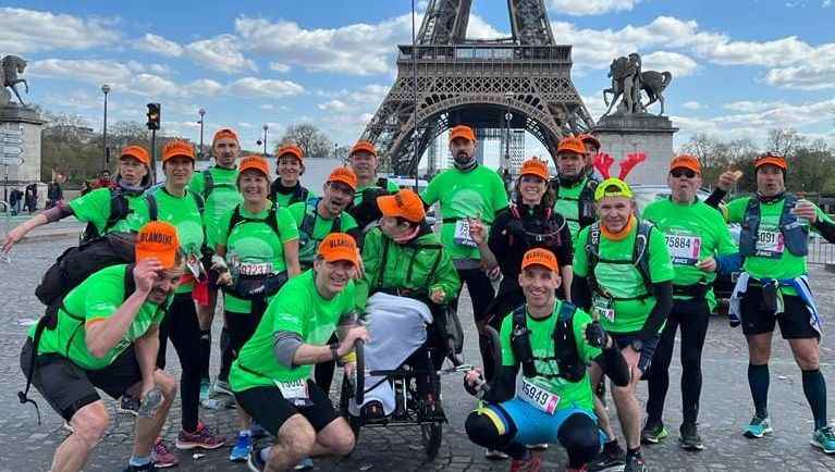 The “BRC Vernosc 07”, running and trail club, did the Paris Marathon with a joëlette