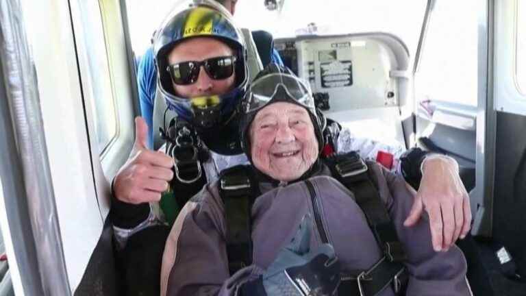 at 103 years old, she launched herself by parachute and broke a world record