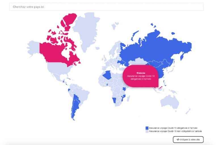 COVID-19 |  More than 20% of countries require travel insurance