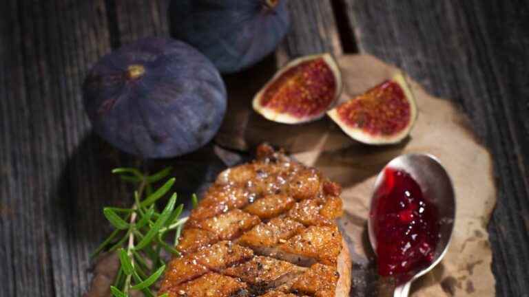 Duck breast recipe with honey, fig and spice sauce