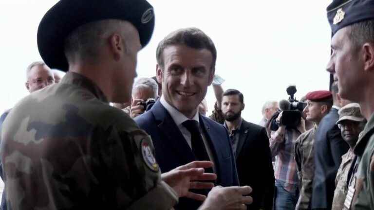 Emmanuel Macron meets NATO soldiers in Romania