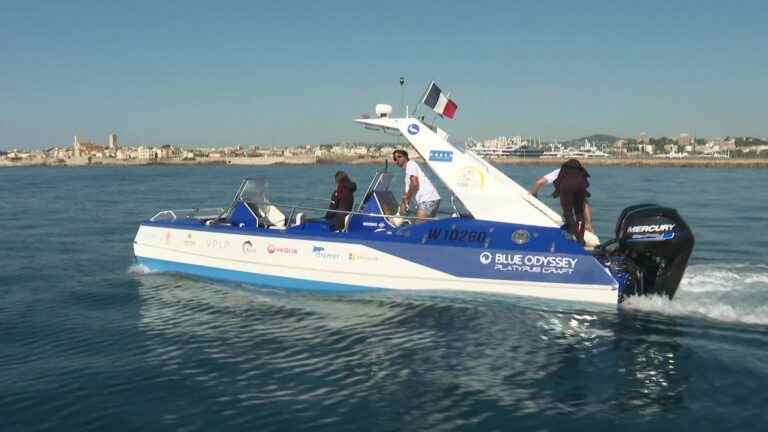 Half-catamaran, half-submarine, the “platypus” measures plastic pollution in the Mediterranean