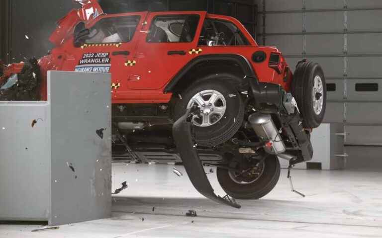 In video: Jeep Wrangler rolls over again in crash test